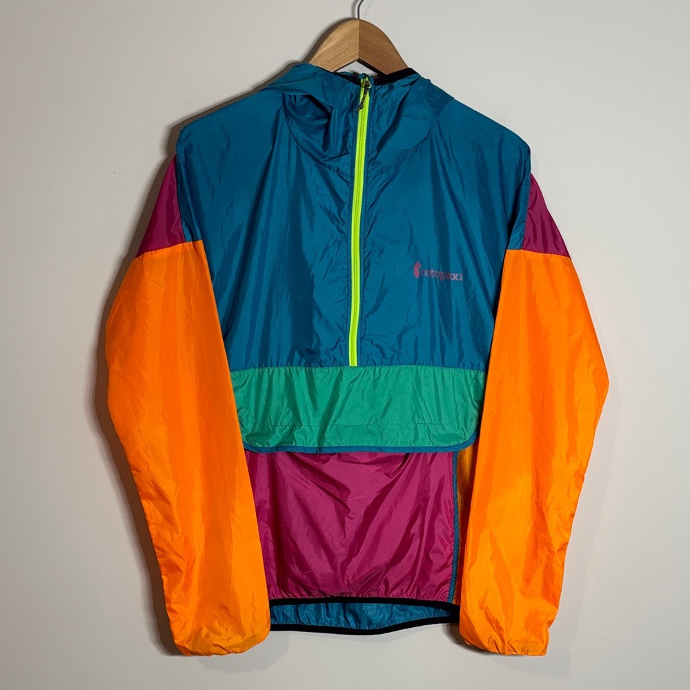 cotopaxi Teal, Orange, Magenta & Green Colorblock Windbreaker